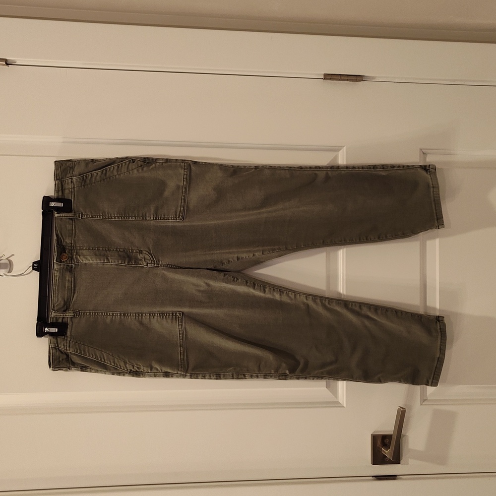 Pistola Olive Green Cropped Utility Jeans SZ 33